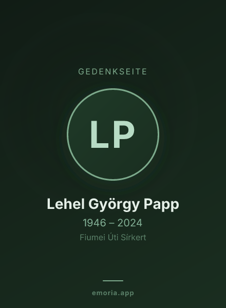 Gedenkportrait von Lehel György Papp