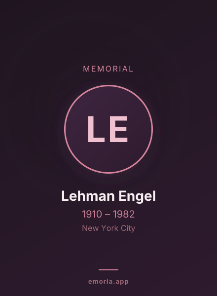 Memorial portrait of Lehman Engel