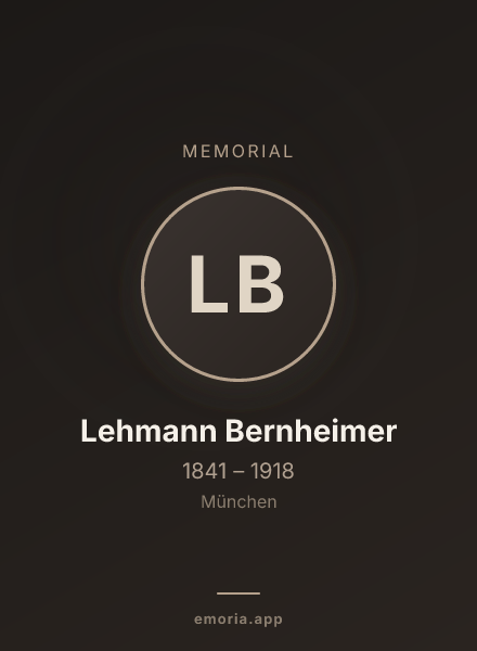 Memorial portrait of Lehmann Bernheimer