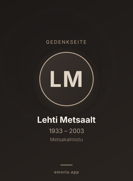 Gedenkportrait von Lehti Metsaalt
