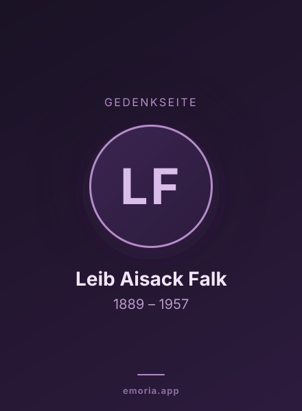 Gedenkportrait von Leib Aisack Falk