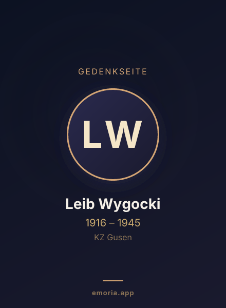 Gedenkportrait von Leib Wygocki