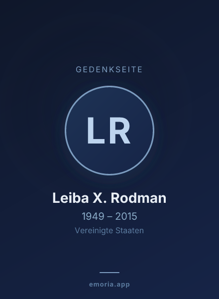 Gedenkportrait von Leiba X. Rodman