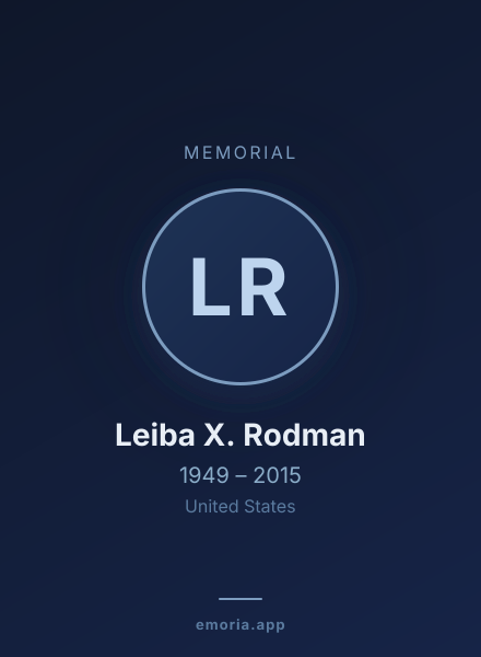 Memorial portrait of Leiba X. Rodman