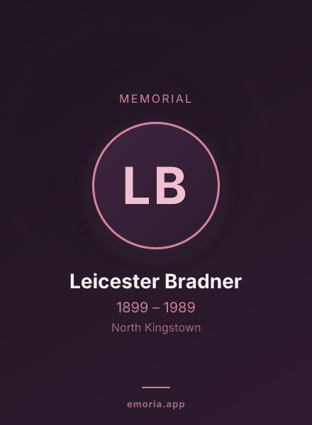 Memorial portrait of Leicester Bradner