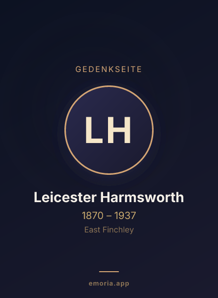 Gedenkportrait von Leicester Harmsworth