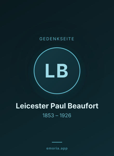 Gedenkportrait von Leicester Paul Beaufort