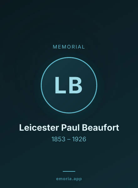 Memorial portrait of Leicester Paul Beaufort