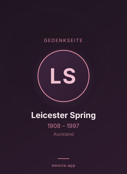 Gedenkportrait von Leicester Spring