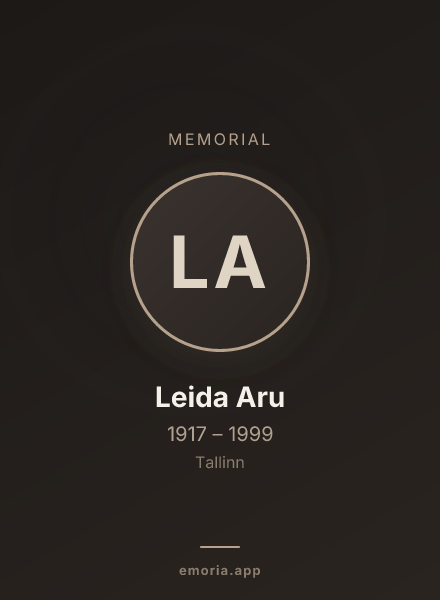 Memorial portrait of Leida Aru