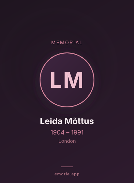 Memorial portrait of Leida Mõttus