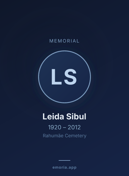 Memorial portrait of Leida Sibul