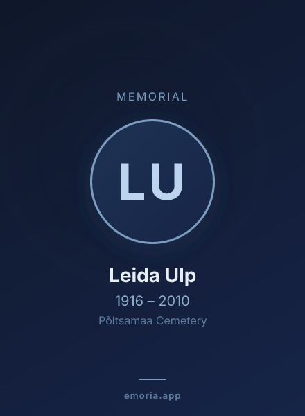 Memorial portrait of Leida Ulp