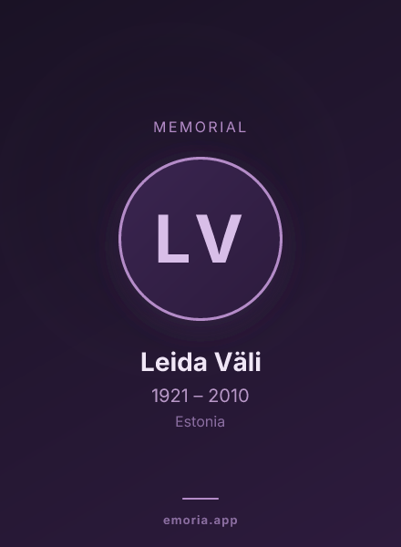 Memorial portrait of Leida Väli