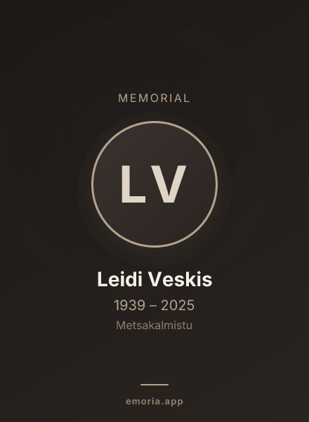 Memorial portrait of Leidi Veskis