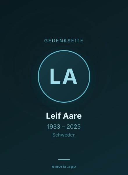 Gedenkportrait von Leif Aare