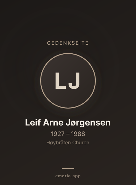 Gedenkportrait von Leif Arne Jørgensen