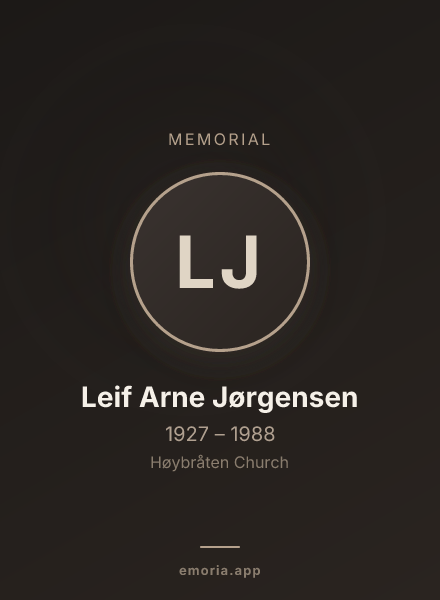 Memorial portrait of Leif Arne Jørgensen