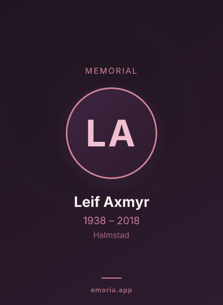 Memorial portrait of Leif Axmyr