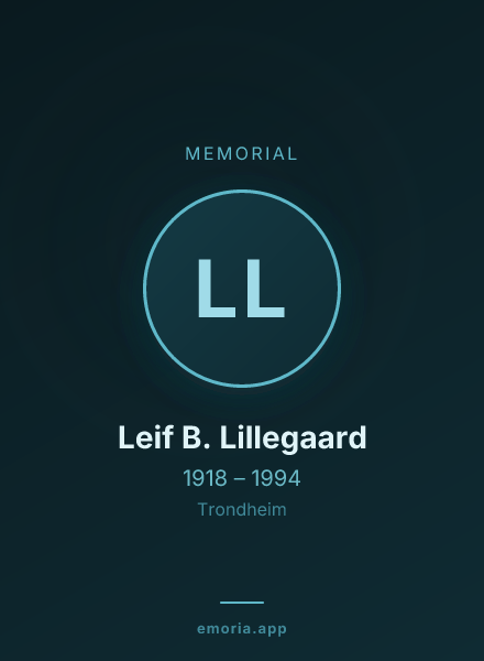 Memorial portrait of Leif B. Lillegaard