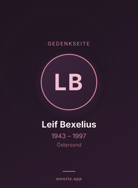Gedenkportrait von Leif Bexelius