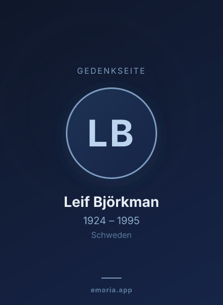 Gedenkportrait von Leif Björkman
