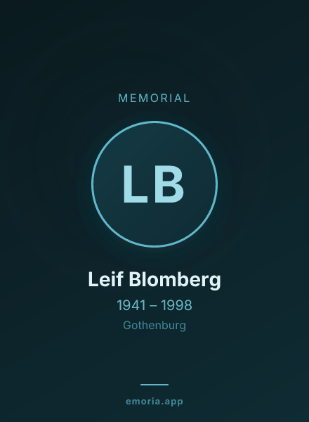 Memorial portrait of Leif Blomberg