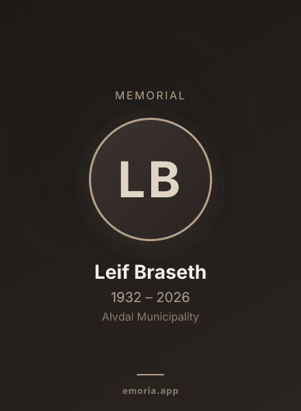 Memorial portrait of Leif Braseth