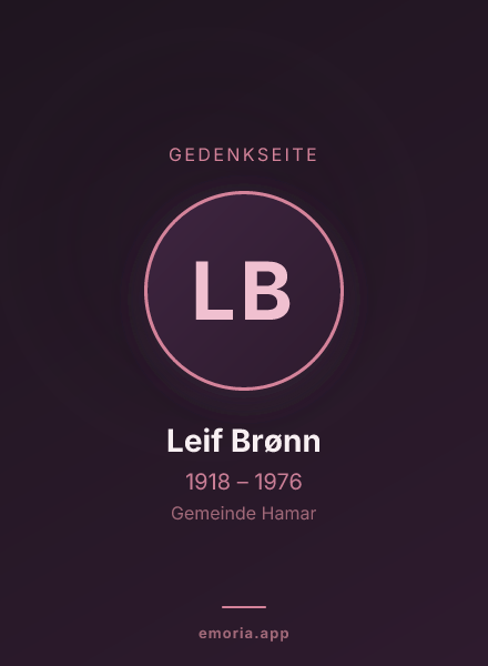 Gedenkportrait von Leif Brønn