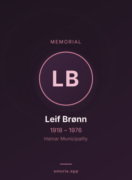 Memorial portrait of Leif Brønn