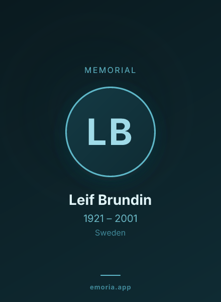 Memorial portrait of Leif Brundin