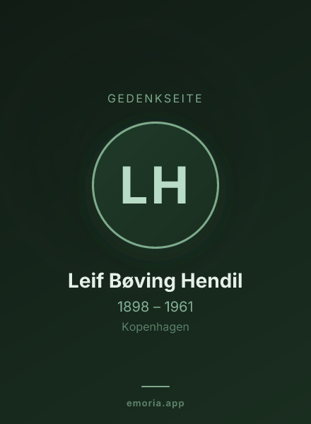 Gedenkportrait von Leif Bøving Hendil