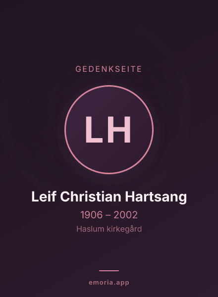 Gedenkportrait von Leif Christian Hartsang