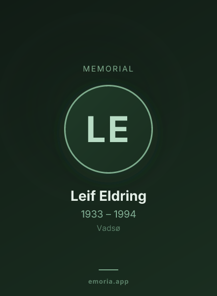 Memorial portrait of Leif Eldring