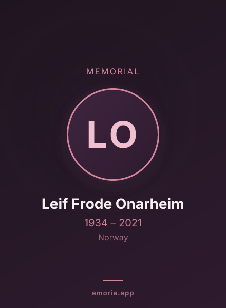 Memorial portrait of Leif Frode Onarheim