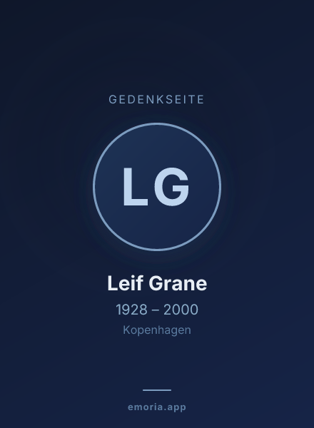 Gedenkportrait von Leif Grane