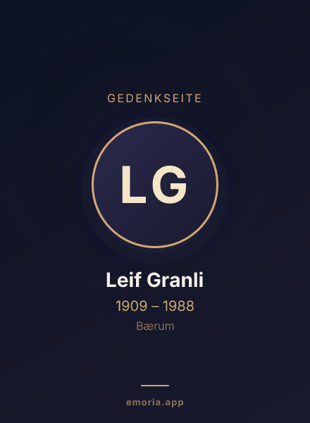 Gedenkportrait von Leif Granli