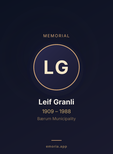 Memorial portrait of Leif Granli