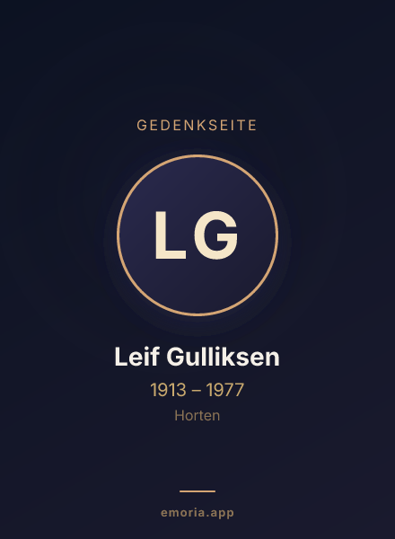 Gedenkportrait von Leif Gulliksen