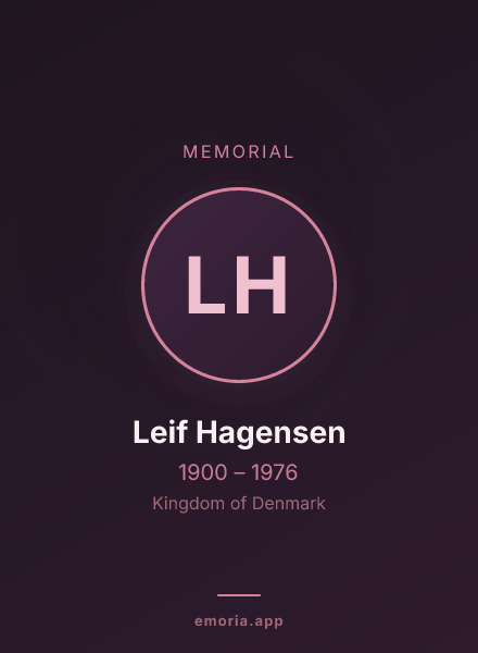 Memorial portrait of Leif Hagensen