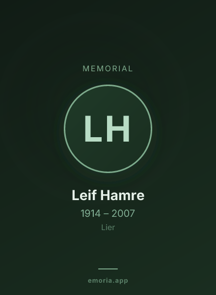 Memorial portrait of Leif Hamre