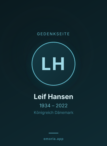 Gedenkportrait von Leif Hansen
