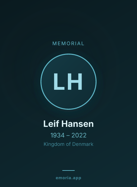 Memorial portrait of Leif Hansen