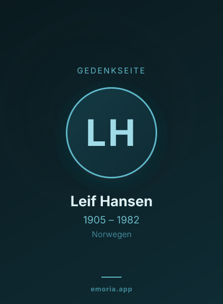 Gedenkportrait von Leif Hansen