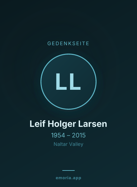 Gedenkportrait von Leif Holger Larsen