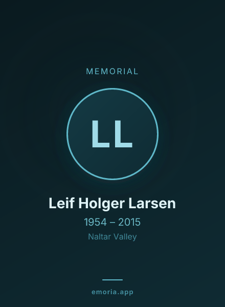 Memorial portrait of Leif Holger Larsen
