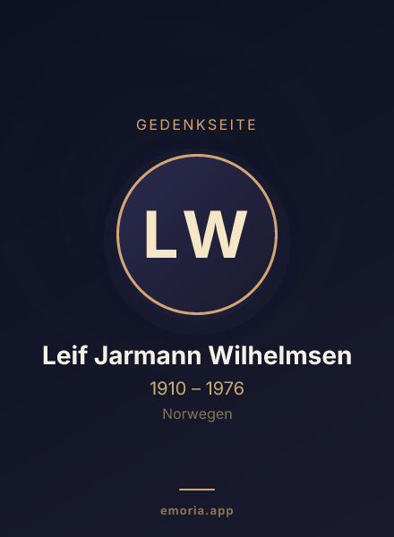 Gedenkportrait von Leif Jarmann Wilhelmsen