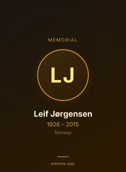 Memorial portrait of Leif Jørgensen