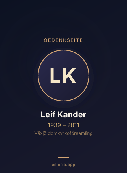 Gedenkportrait von Leif Kander