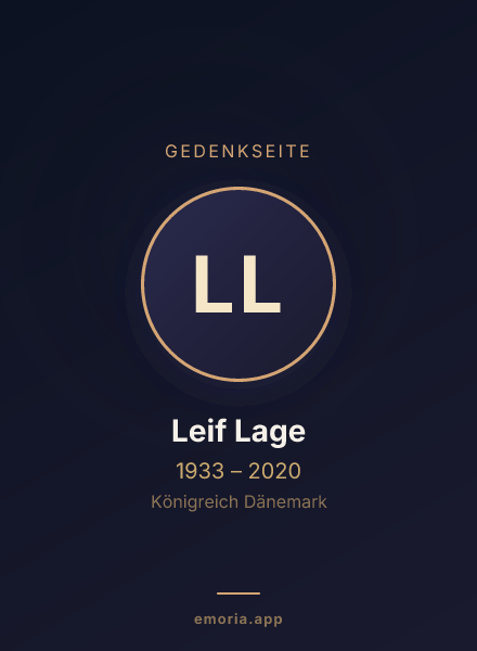 Gedenkportrait von Leif Lage